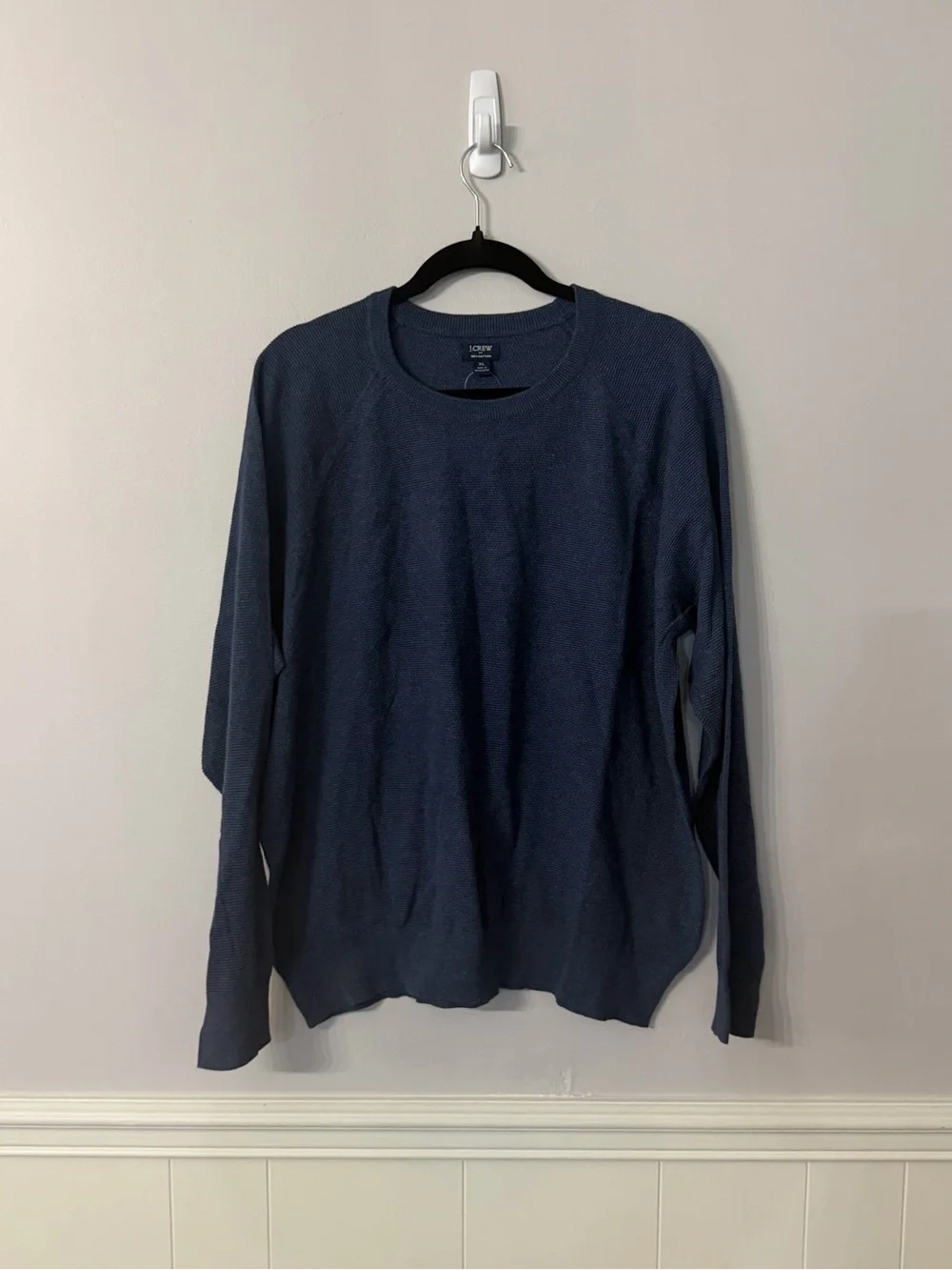J. Crew Men’s Navy Long Sleeve 100% Cotton Knit Crewneck Sweater Sz XL NWT